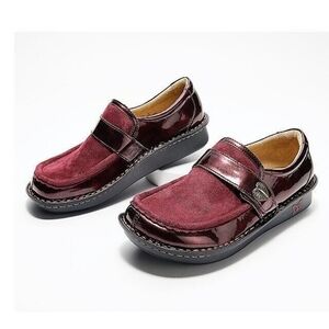 New Inbox Women's Alegria Maroon/Plum Slip-ons European Size 40